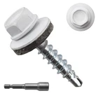 300PCS #10 White Hex Head Self-drilling Metal Roofing Screws, Epdm Washer New. Price: $32.73.
