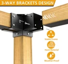 Pergola Kit Corner Brackets For 4X4 Wood Posts Powder Coated Steel 3-WAY 90 Angl New. Price: $116.95.