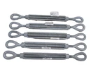 Lot Of (5) N177-394 Eye/eye Turnbuckles, 3/8" X 6", Galvanized Finish, Swl: 1040 New. Price: $29.99.