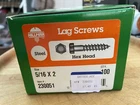 Hillman Hex Head Lag Screws Zinc Plated Steel 5/16" 2" 230051 (54 Total New. Price: $15.99.