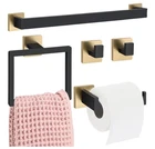 Gisafai 5 Pcs Bathroom Hardware Set 23.6 Inch Towel Bar Kit Black / Gold New. Price: $26.97.