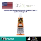 Gorilla Max Strength Construction Adhesive Clear 2.5 Oz Tube Waterproof New. Price: $12.99.
