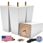 Vane 4" Wood Furniture Legs Set Of Square Pyramid White Replacement New. Price: $37.91.