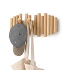 Umbra Picket Rail Wall Mounted Coat Rack 5 Flip-down Hooks, Natural Wood New. Price: $85.17.
