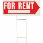(5)-HY-KO Corrugated Plastic Sign, For Rent Double-sided Model: RS-806 New. Price: $47.99.