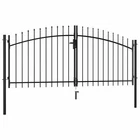 Vidaxl Woerden Double Door Fence Gate Black Steel Spear Top Garden Entry New. Price: $171.92.