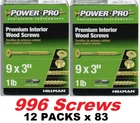 Hillman Star Drive Flat Head Wood Cabinet #9 X 3" (12 Lbs, 996 Screws) New. Price: $98.72.