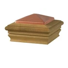 Lot Of 12 Deckorators 4" X Newport Copper High Top Treated Pine Post Cap. Price: $60.00.