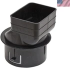 Universal Downspout To Drain Pipe Tile Adapter - Black/white, 2X3 4 Inch New. Price: $22.99.