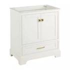 Signature Hardware 30" X 21" Queen Vanity For Undermount Sink, Soft White Open. Price: $499.95.