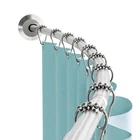 Shower Curtain Rod Curved Adjustable 50-72 Rustproof Brushed Nickel Zenna Home New. Price: $74.99.
