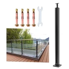 35.8" Black End Post Glass Railing, 304 Stainless Steel With Swivel Top New. Price: $30.14.
