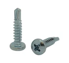 100 Qty #8 X Zinc Pan Head Phillips Tek Self Drilling 3/4", Silver New. Price: $18.98.