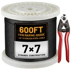 600FT 1/8" T316 Stainless Steel Cable For RAILING,7X7 Wire Rope With CUTTER,1... New. Price: $166.00.