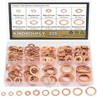 225 Pieces Copper Metric Flat Washers, Sealing Kindroufly 10 Sizes New. Price: $20.30.