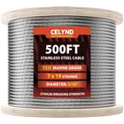 Celynd Stainless Steel Cable 500FT 3/16 T316 Wire Rope 7X19 New. Price: $209.99.