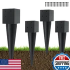 Postybay Pcs 4X4 Fence Anchor Ground Spike 16IN Heavy Duty Metal With Bla New. Price: $70.73.
