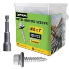 Camnwamn 300 Pcs, #10 Inch Hex Head Metal Roofing Screws, Zinc Plated Sha... New. Price: $32.25.