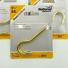 National Hardware N192-278 Solid Brass V2041 Series #6 Ceiling Hook 3-3/8 In.. Price: $12.50.
