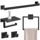 Yacvcl 5 Pieces Matte Black Bathroom Hardware Accessorie Set 23.6 Inch Towel New. Price: $62.12.