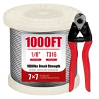 Jotesnew 1000FT 1/8 Stainless Steel Cable Kit For Deck Railing Premium T316. Price: $186.19.