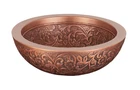 Signature Hardware 18" Coram Double Wall Floral Copper Vessel Sink New! Open. Price: $405.00.