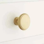 Signature Hardware 1-1/4" Nantes Brass Round Cabinet Knob Pack Of 2-NEW Box. Price: $13.50.