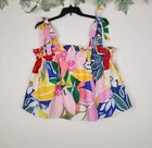 Eloquii Elements Women's Size 18 Linen Blend Tie Shoulder Colorful Tank Top Nwt New. Price: $12.33.