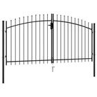 Vidaxl Woerden Double Door Fence Gate Black Powder Coated Steel 117 9"X78 5" New. Price: $194.64.