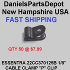 X50 Essentra CC.125 22CC37C0125B Black Nylon Plastic P-clip Wire Cable Clamp 1/8 New. Price: $7.99.