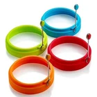 Multi-color Non-stick Silicone Egg Ring W/ Folding Handle (4 Pcs) Food Molds New. Price: $15.00.