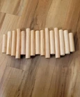Umbra Natural Art Wood Wall Mounted Coat Rack 5 Flip Down Hooks Pegs Picket New Open. Price: $20.00.
