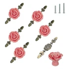 Ymaiss 6 Sets Of Rose Ceramic Flower Cabinet Knobs With Bronze Back Plate, Lo.... Price: $26.49.