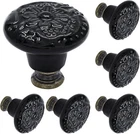 Biaungdo 6 Pcs Black Ceramic Kitchen Cabinet Knobs And Pulls, Vintage Round Draw New. Price: $12.40.
