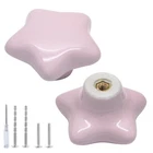 Qjaiune 2PCS Ceramic Cabinet Knobs Light Pink Pack, + Star Shape New. Price: $13.14.