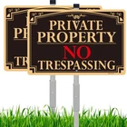 2PACK Private Property No Trespassing Sign With 28 Inch Alloy Stakes, 12X8 In... New. Price: $30.34.