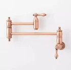 Signature Hardware Augusta Wall Mount Pot Filler, Satin Copper Open. Price: $269.95.
