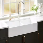 Signature Hardware SHF36182BWH Rowena 36" Farmhouse 60/40 Fireclay Kitchen Sink New. Price: $634.95.