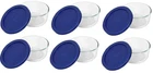 Glass Bowl Cup Pyrex Dark Blue Lid 6 Pack Made Usa 7200-PC New. Price: $59.99.