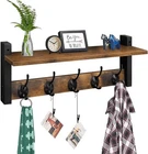 Homode Wall Hooks With Shelf, Wood Coat Rack 17.1 Inch Long, Rustic Brown New. Price: $32.98.