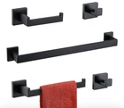 Turs Black Bathroom Towel Bar Set Square 5 Pieces Hardware New. Price: $20.00.