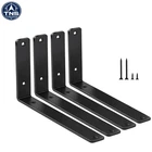 Mhmydz Heavy-duty 4-PACK Black Shelf Brackets 10"X6" For Elegant Support New. Price: $36.95.