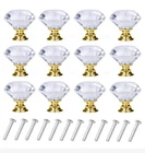 Yourgift 12 Drawer Knobs Diamond Shaped Crystal 30 Mm, Pack, Gold Open. Price: $12.99.