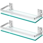 Sanbege 2-PACK Tempered Glass Bathroom Shelf 15" X 4.5" 1.6" Inches, Clear New. Price: $42.99.