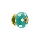 Rasiya Art Cabinet Knobs For D: 1.5 X L: 2.5 Inches, Turquoise Polka Dot New. Price: $18.99.