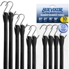 Heavy Duty Bungee Cords With Hooks (10 Pack) - 10" To 31" Tarp Straps, Max Stret New. Price: $35.99.
