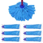 6 Pcs Blue Microfiber Mop Replacement Compatible With All Standard Us Threadi... New. Price: $39.02.