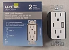 Leviton Decora+ 18W Usb Tamper Resistant Outlets T5638-2BW Pack White Xtra New. Price: $20.00.