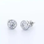 Stud Earrings 14K Gold Classic Bezel Set 2.50 Carat Round Natural Diamond H SI2 New. Price: $10650.20.