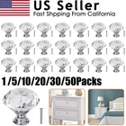 1 50PACK Door Handle Diamond Crystal Clear Glass Cabinet Drawer Pull Knobs Home New. Price: $27.05.